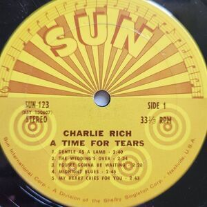 Sun Charlie Rich A Time for Tears vinyl record vintage